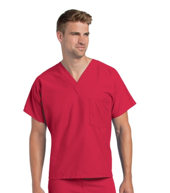 Reversible V-Neck Classic Fit Solid Scrub Top