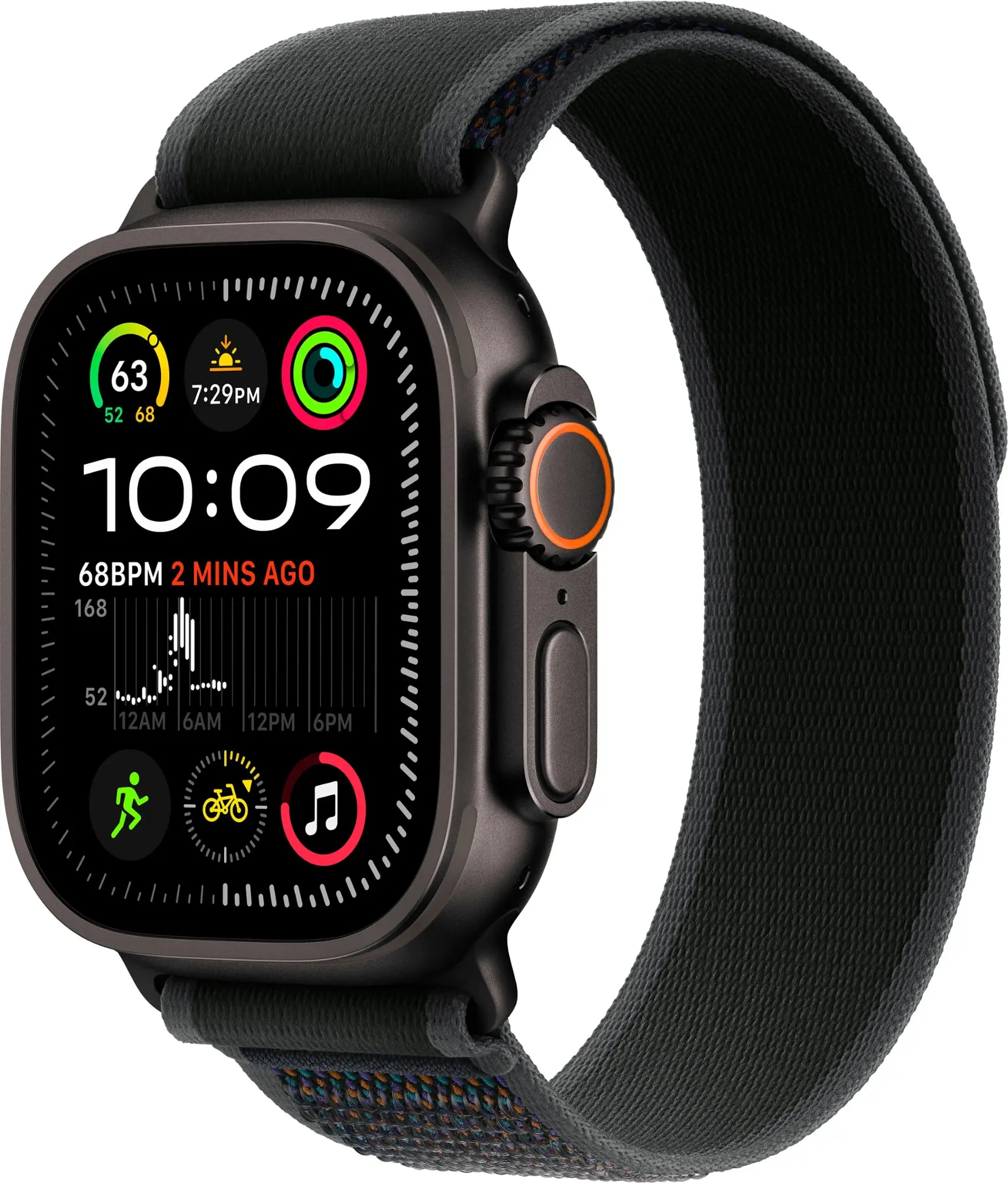 Apple Watch Ultra 2 GPS + Cellular 49mm Black Titanium Case with Black Trail Loop - S/M