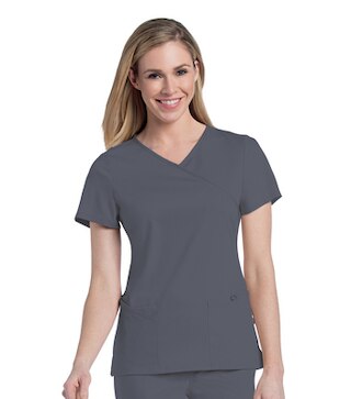 Urbane Ultimate Women's Mock Wrap Neck Scrub Top
