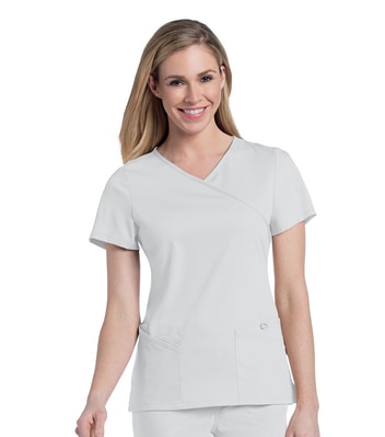 Urbane Ultimate Women's Mock Wrap Neck Scrub Top