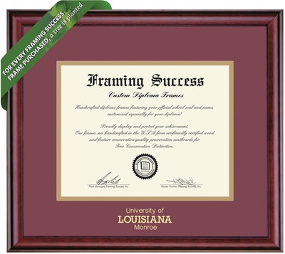 Framing Success 8.5 x 11 Classic Gold Emb School Name Bachelors, Masters, PhD Diploma Frame