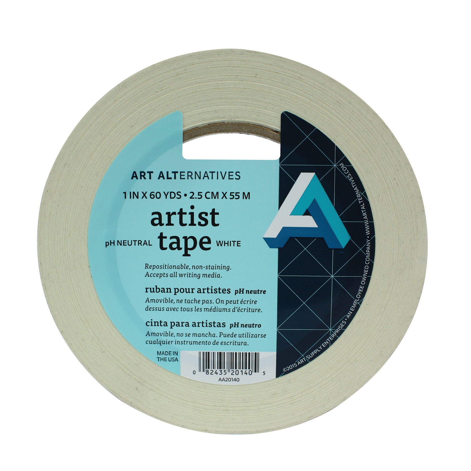 Art Alternatives Artist Tape, 1" Wide x 60 yds, White