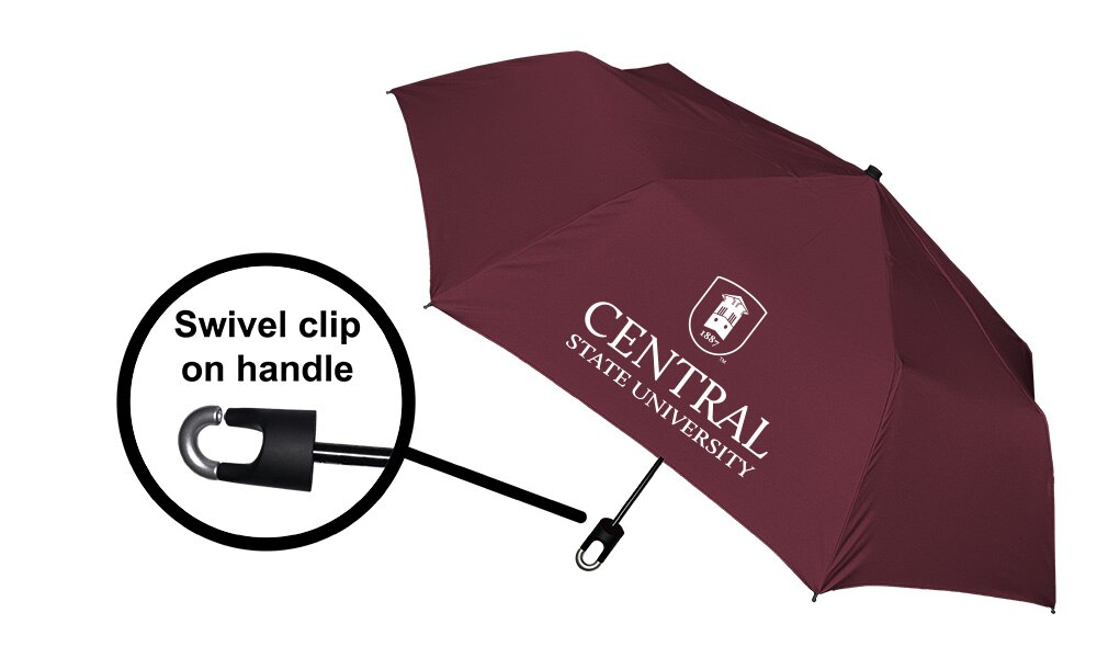 Storm Clip Mini Folding Emblematic Solid Umbrella 42" Coverage
