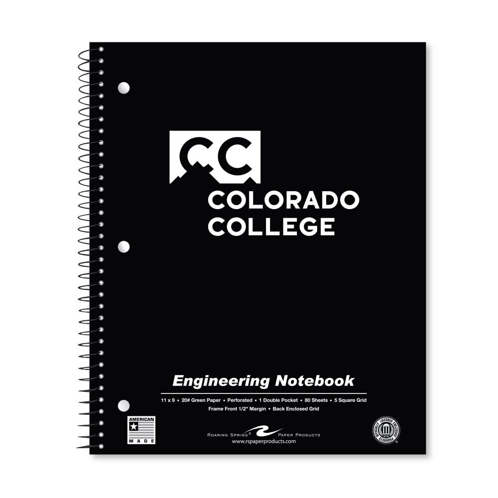 School Spirit Engineering Notebook, Green Tint 20# Paper with 1 Double Pocket