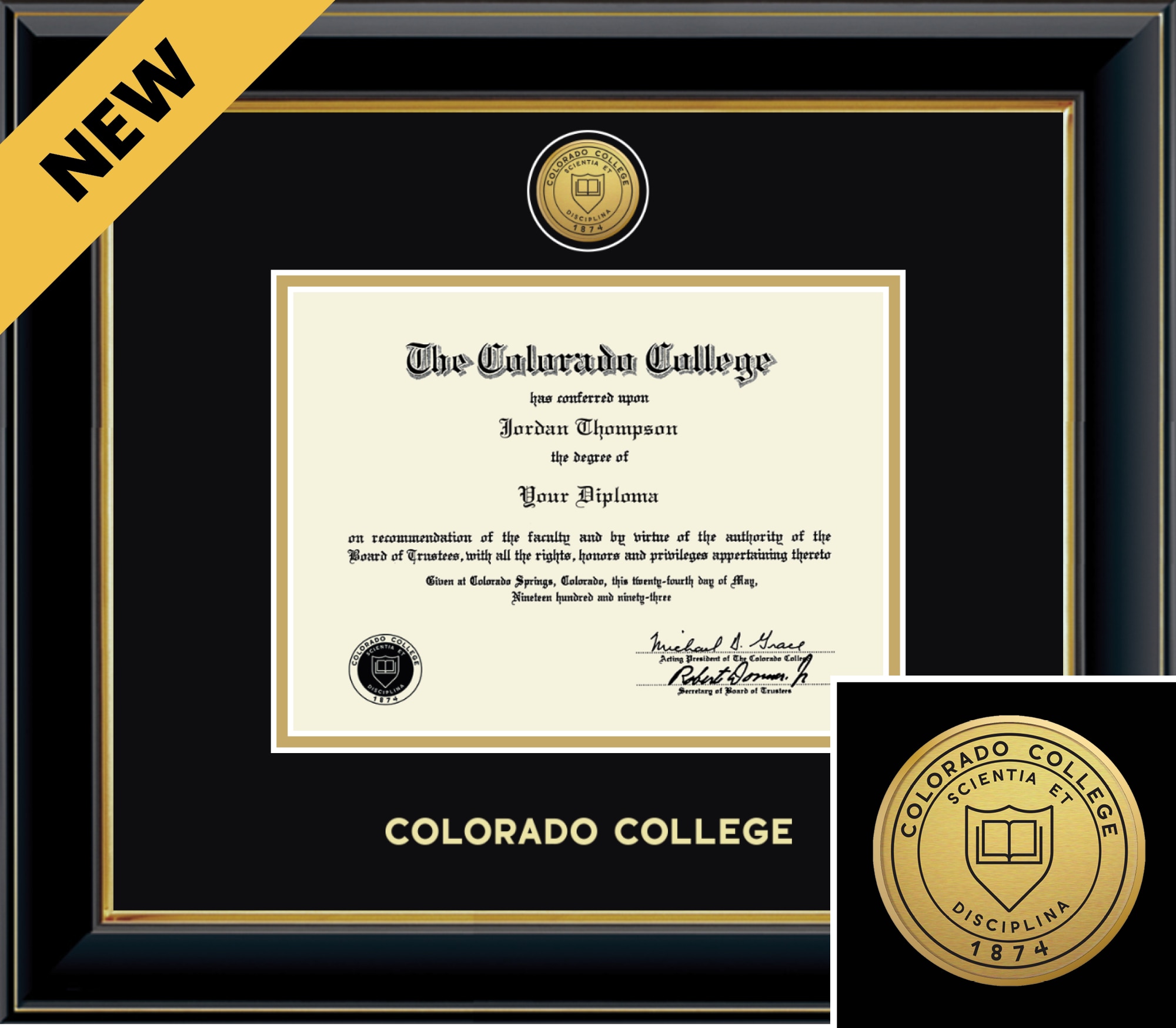Church Hill Classics Onyx 6x8 Black Diploma Frame