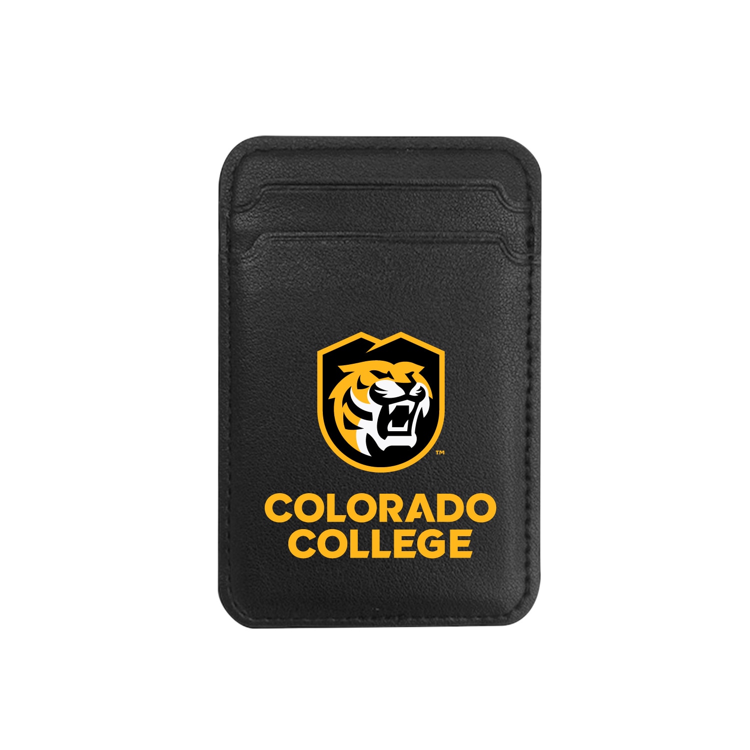 Colorado College - Leather Wallet Sleeve (Top Load, Mag Safe), Black, Classic V1