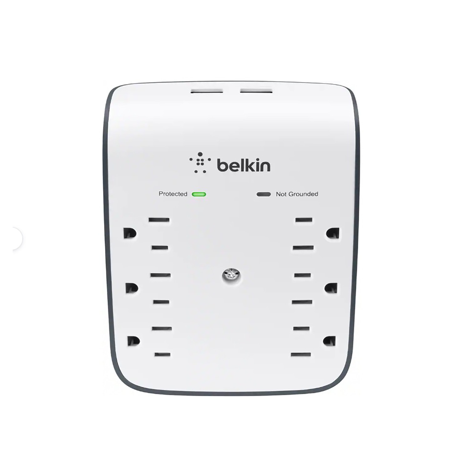 Belkin SurgePlus BSV602 6 Outlet Surge Protector with 2 USB Ports 900 J Wall Mountable (10 Watts Combined)