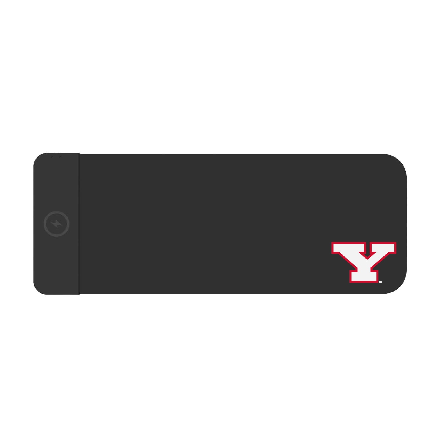 Youngstown State University Cloth Wireless Charging Desk Mat, Black, Classic V1