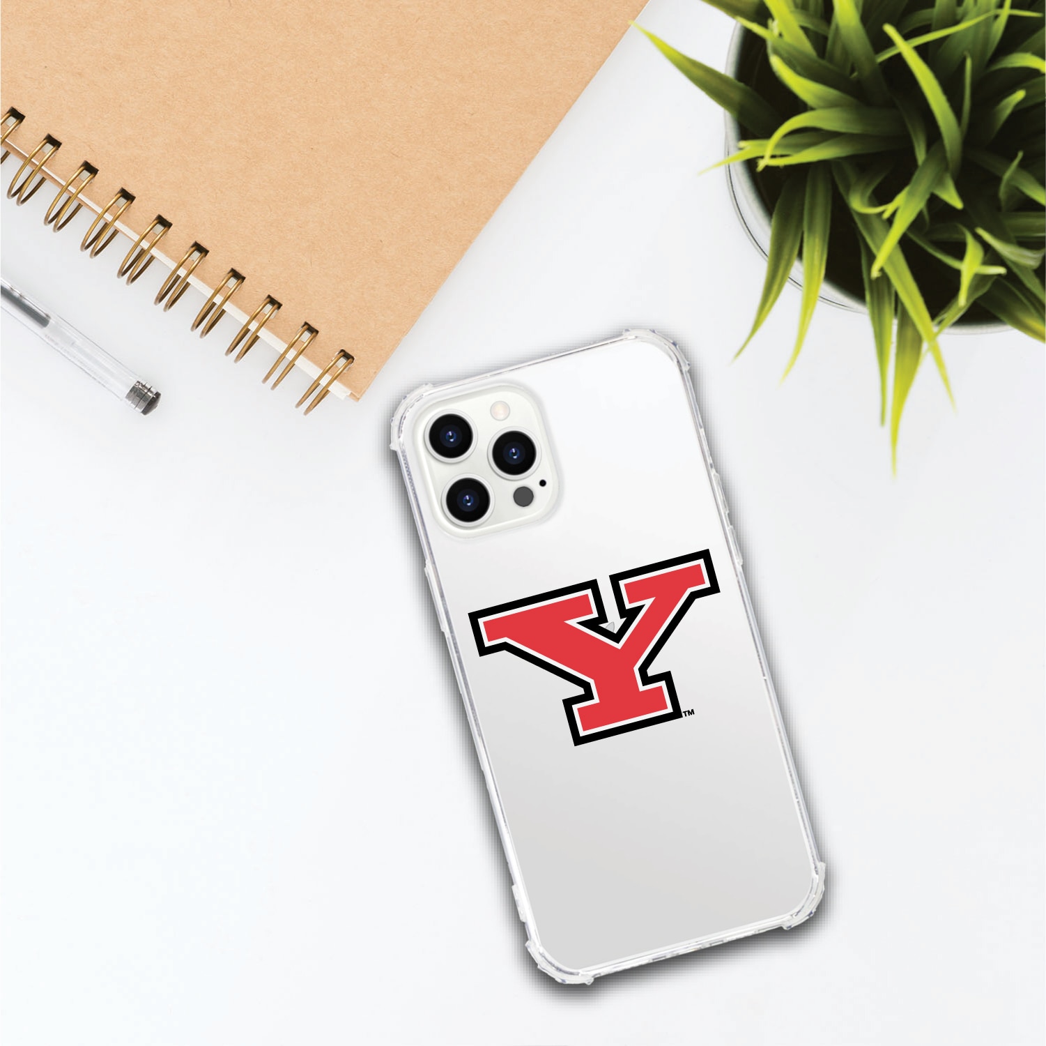 Youngstown State University Penguins Clear Tough Edge Phone Case, Classic- iPhone 13 Pro