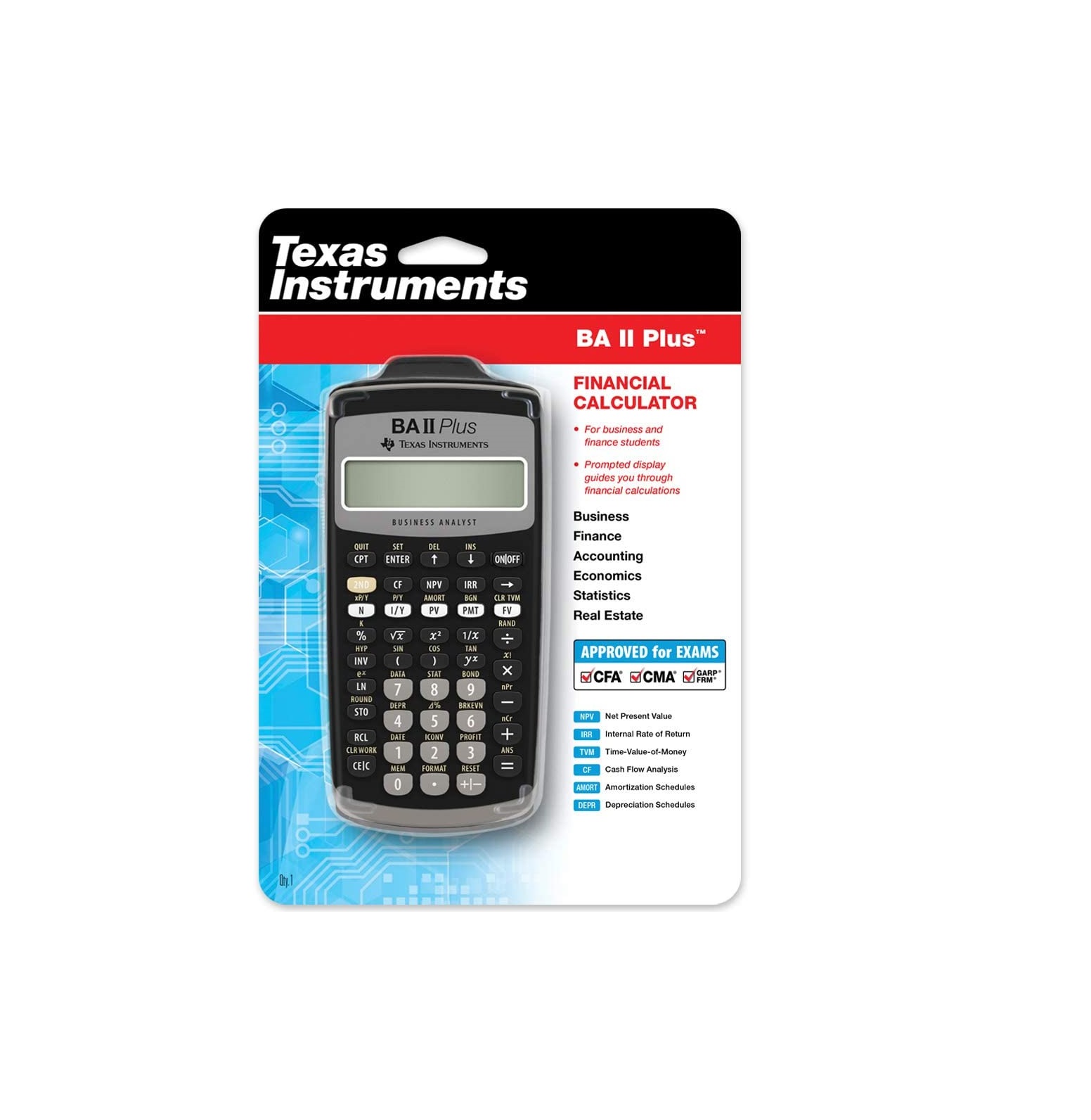 Designed for business professionals and students, this easy-to-use  financial calculator delivers powerful computation functions and memory.