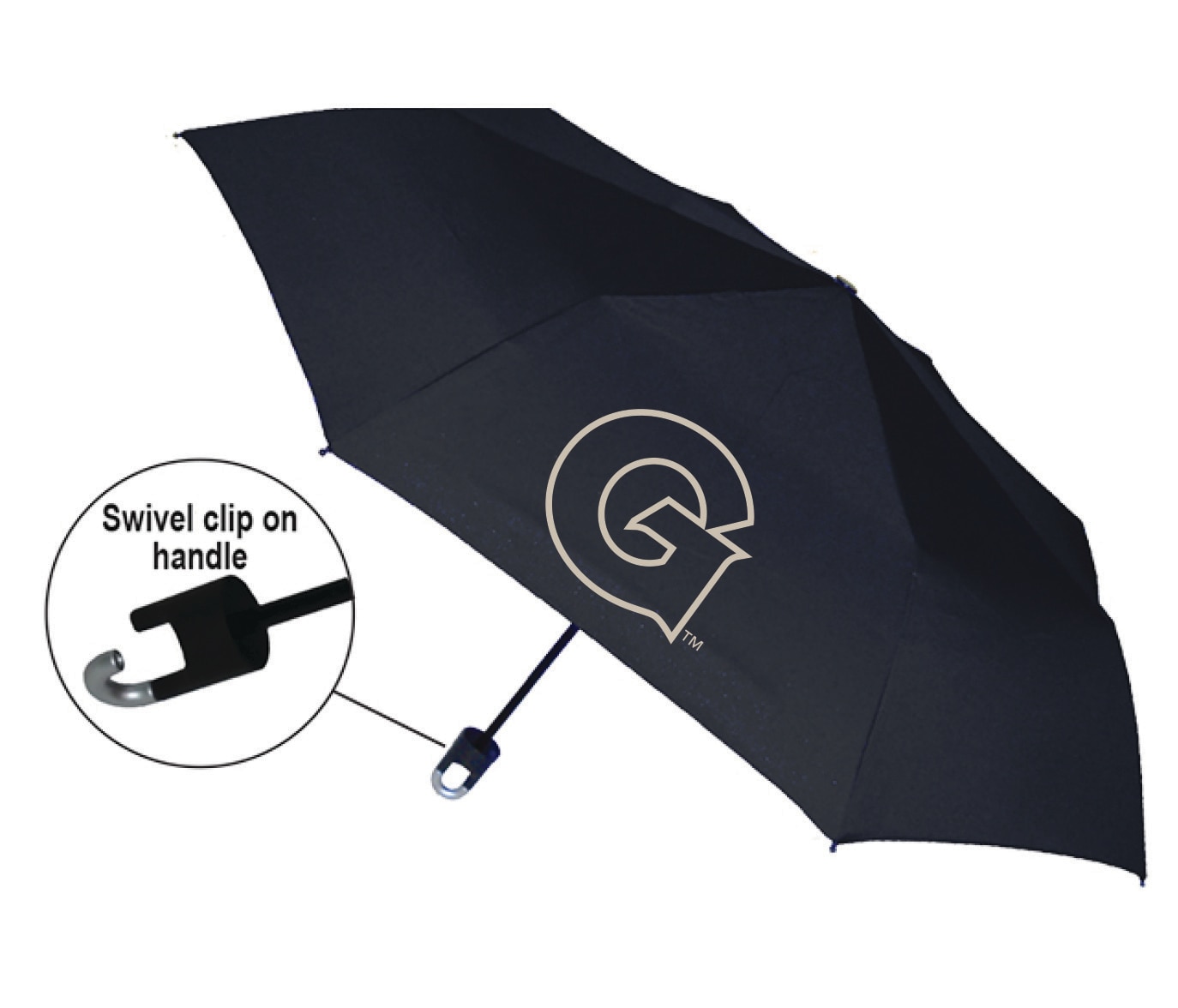 "Storm Clip" Mini Folding Emblematic Solid Umbrella 42" Coverage