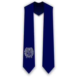 Stole of Gratitude with Navy right front embroidery Georgetown University seal