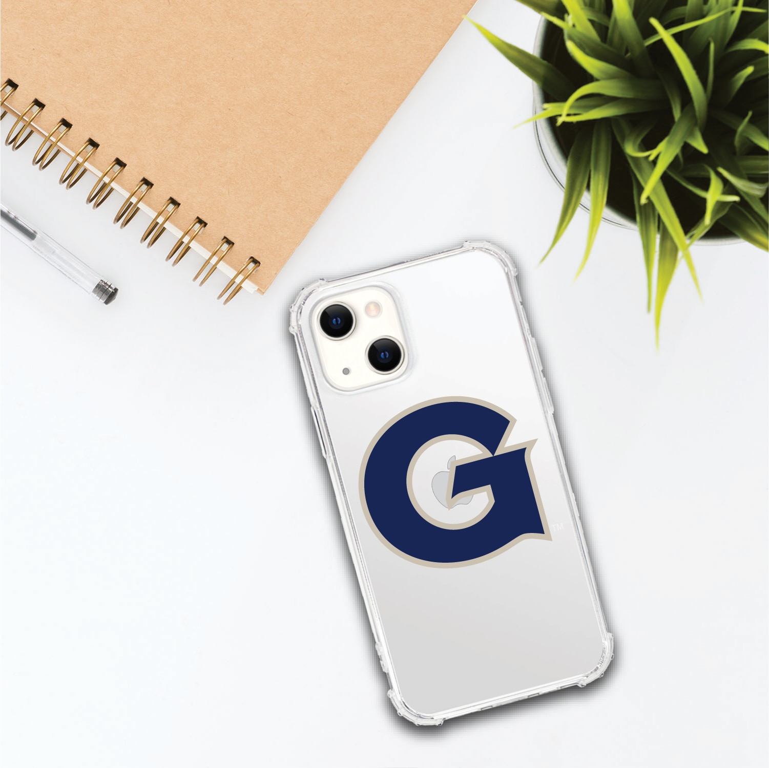 Georgetown University Clear Tough Edge Phone Case, Classic V1 - iPhone 14