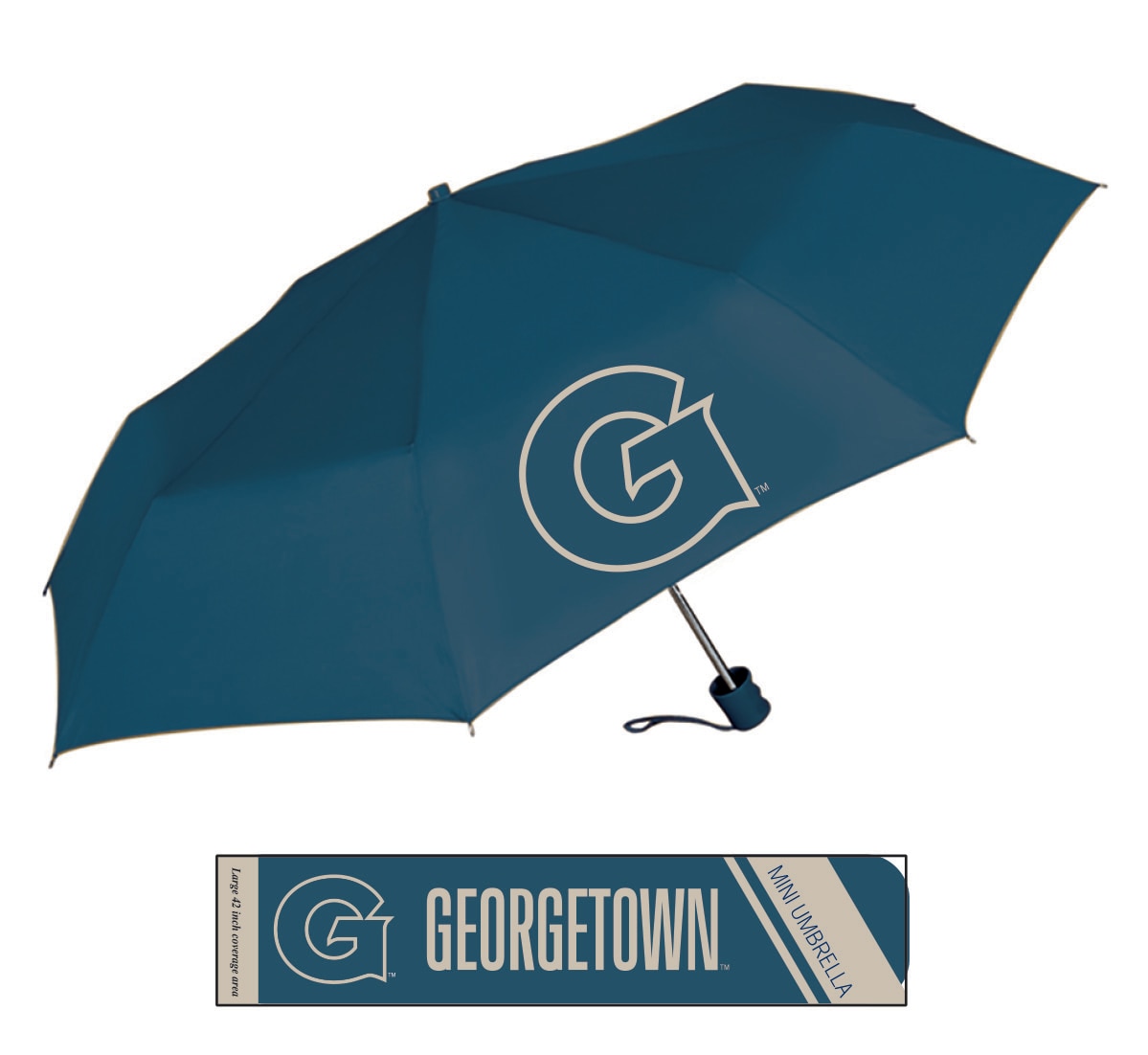 Georgetown Hoyas 8500C EMB 42" UMB Mini Folding Solid