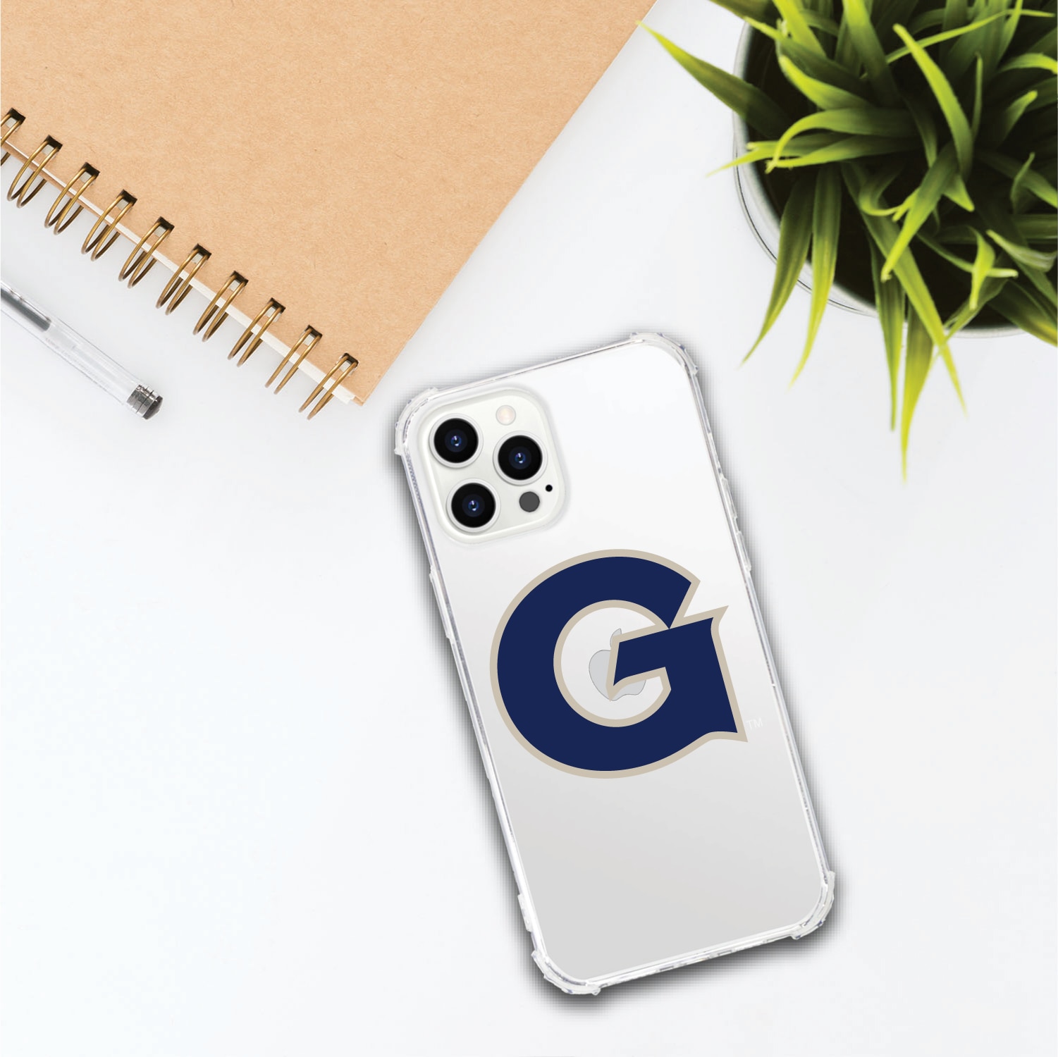 Georgetown University Bulldogs Clear Tough Edge Phone Case, Classic- iPhone 13 Pro
