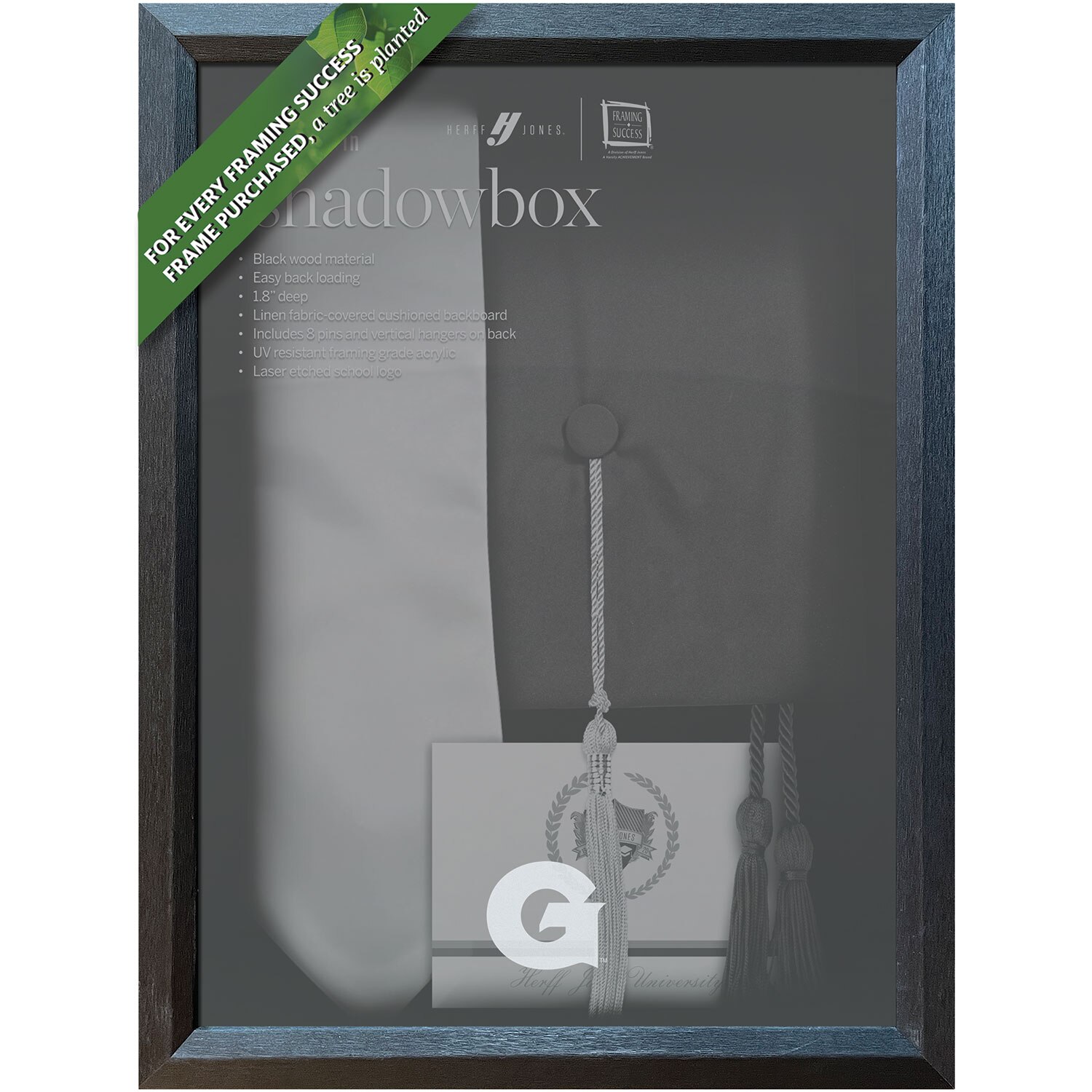 Framing Success 12 x 16 Etched Logo Shadow Box