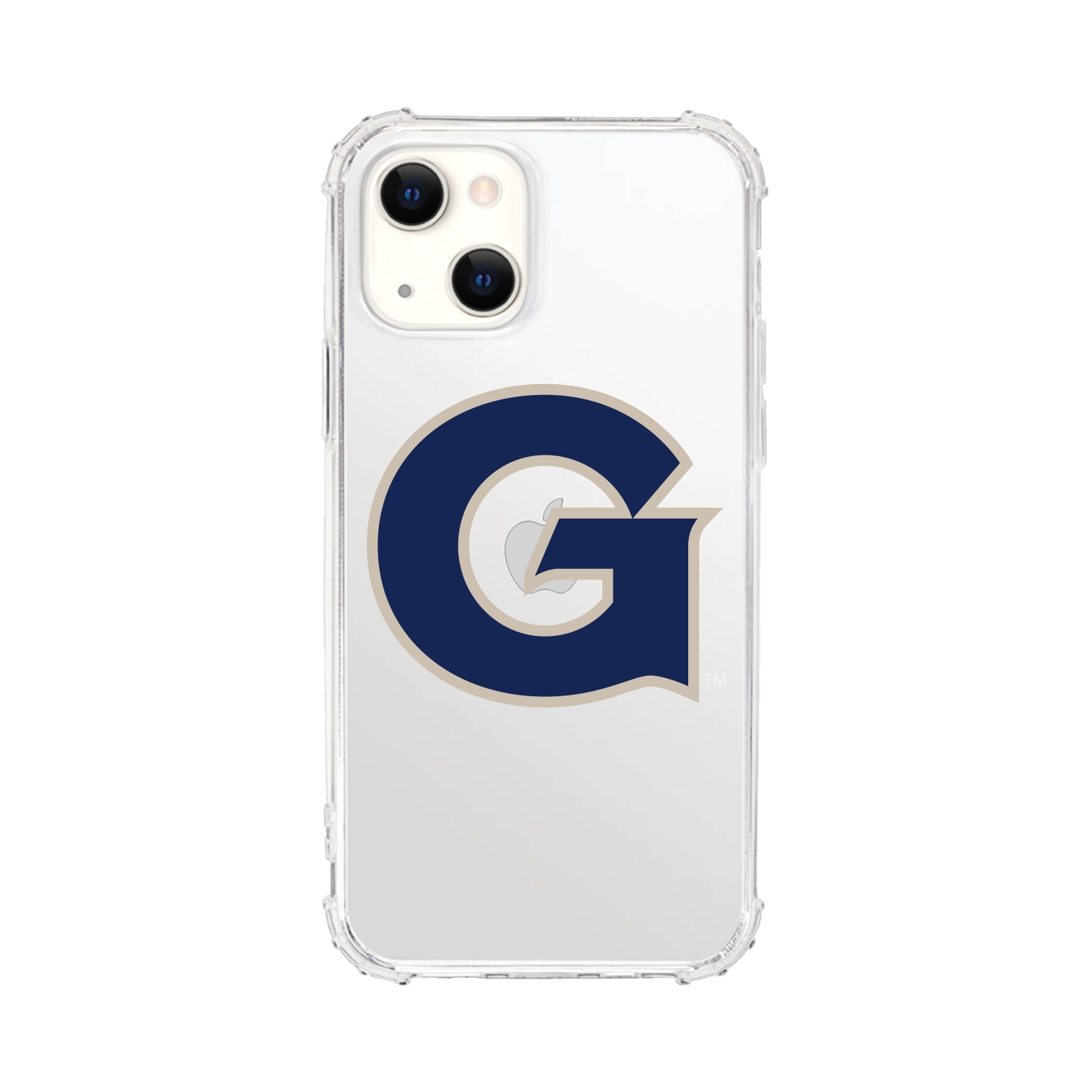 Georgetown University-Clear Tough Edge Phone Case, Classic - iPhone 15 Plus