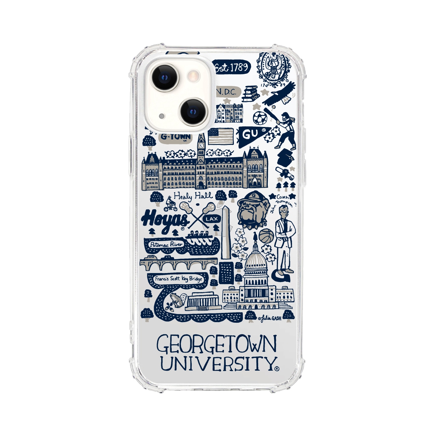 Georgetown University- Clear Tough Edge Phone Case, Julia Gash - iPhone 15