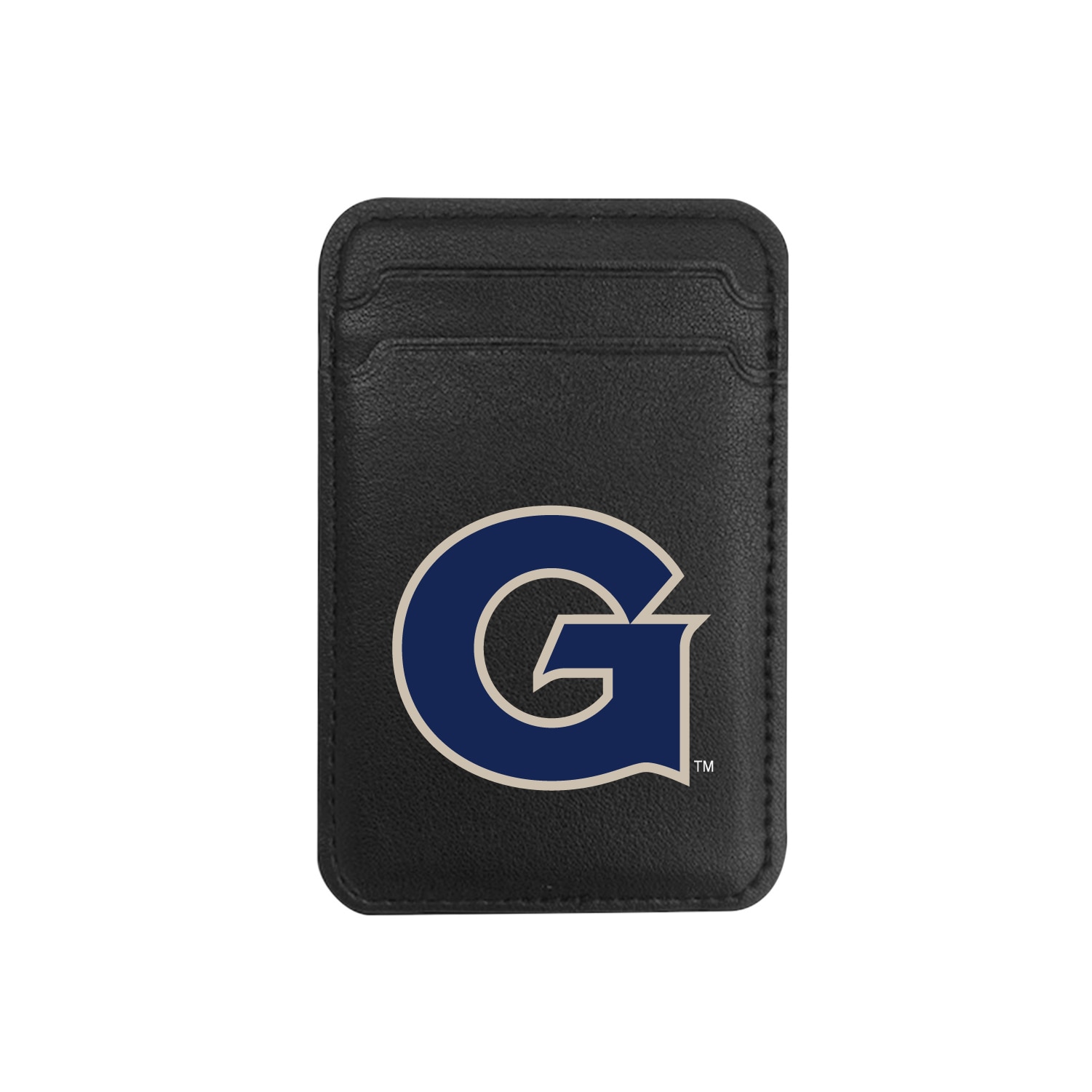 Georgetown University - Leather Wallet Sleeve (Top Load, Mag Safe), Black, Classic V1