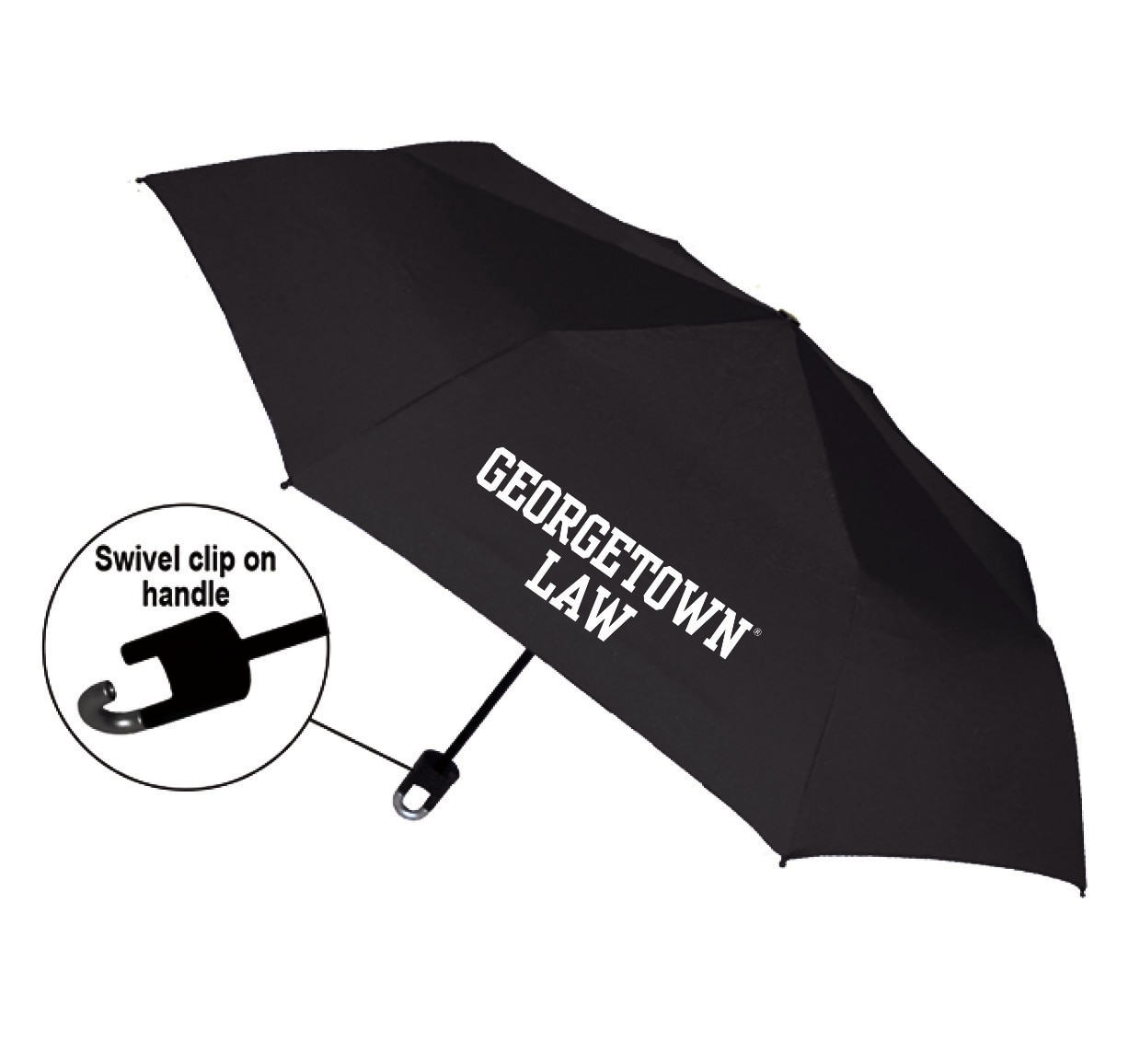 "Storm Clip" Mini Folding Emblematic Solid Umbrella 42" Coverage