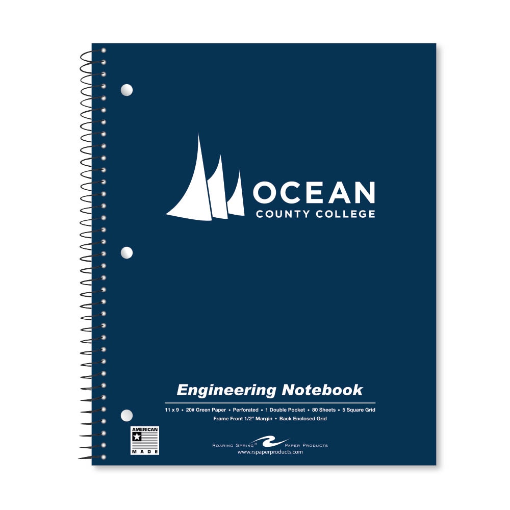 School Spirit Engineering Notebook, Green Tint 20# Paper with 1 Double Pocket