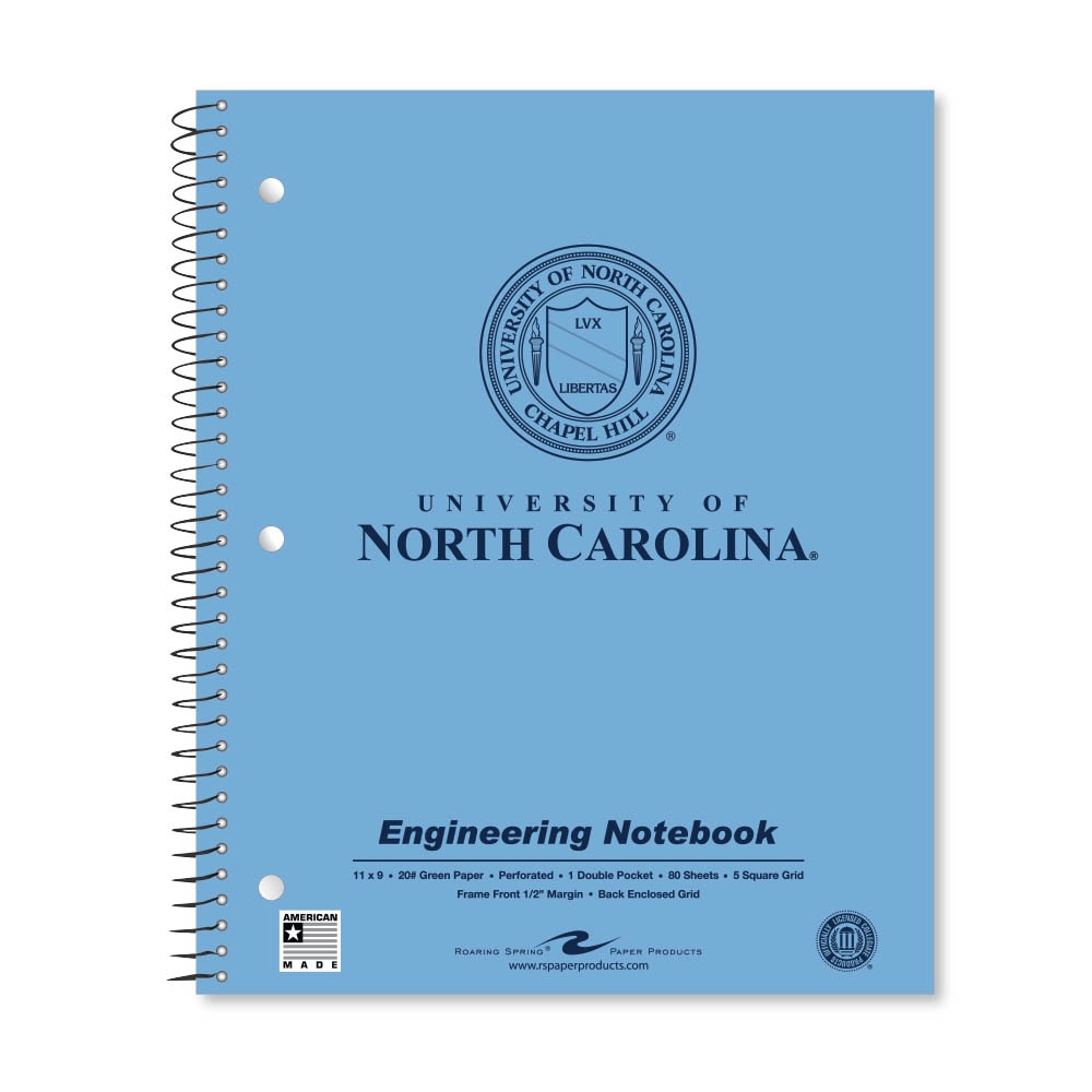 School Spirit Engineering Notebook, Green Tint 20# Paper with 1 Double Pocket