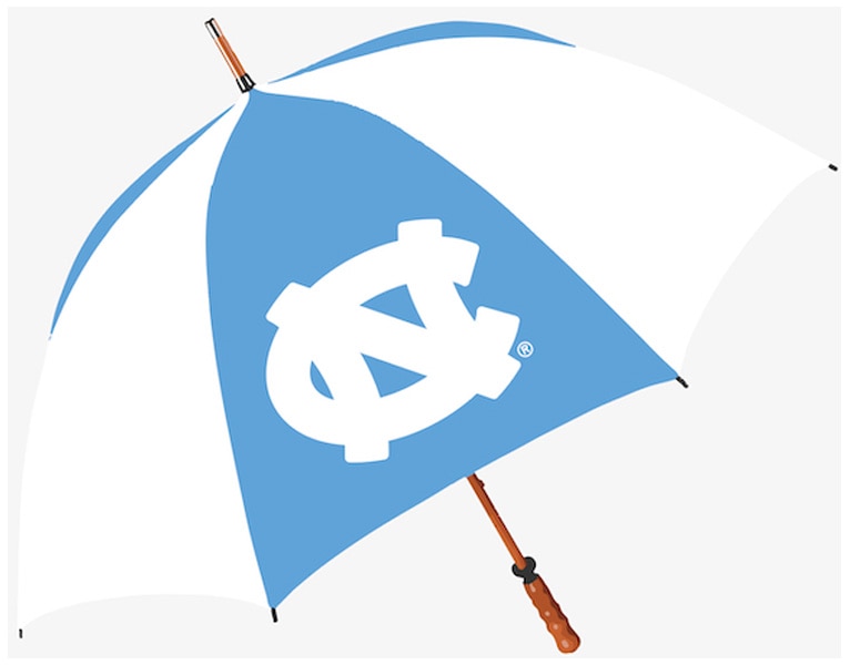 North Carolina Tar Heels 7100 EMB 62" WOOD SHAFT UMB SOLID 2T 1C