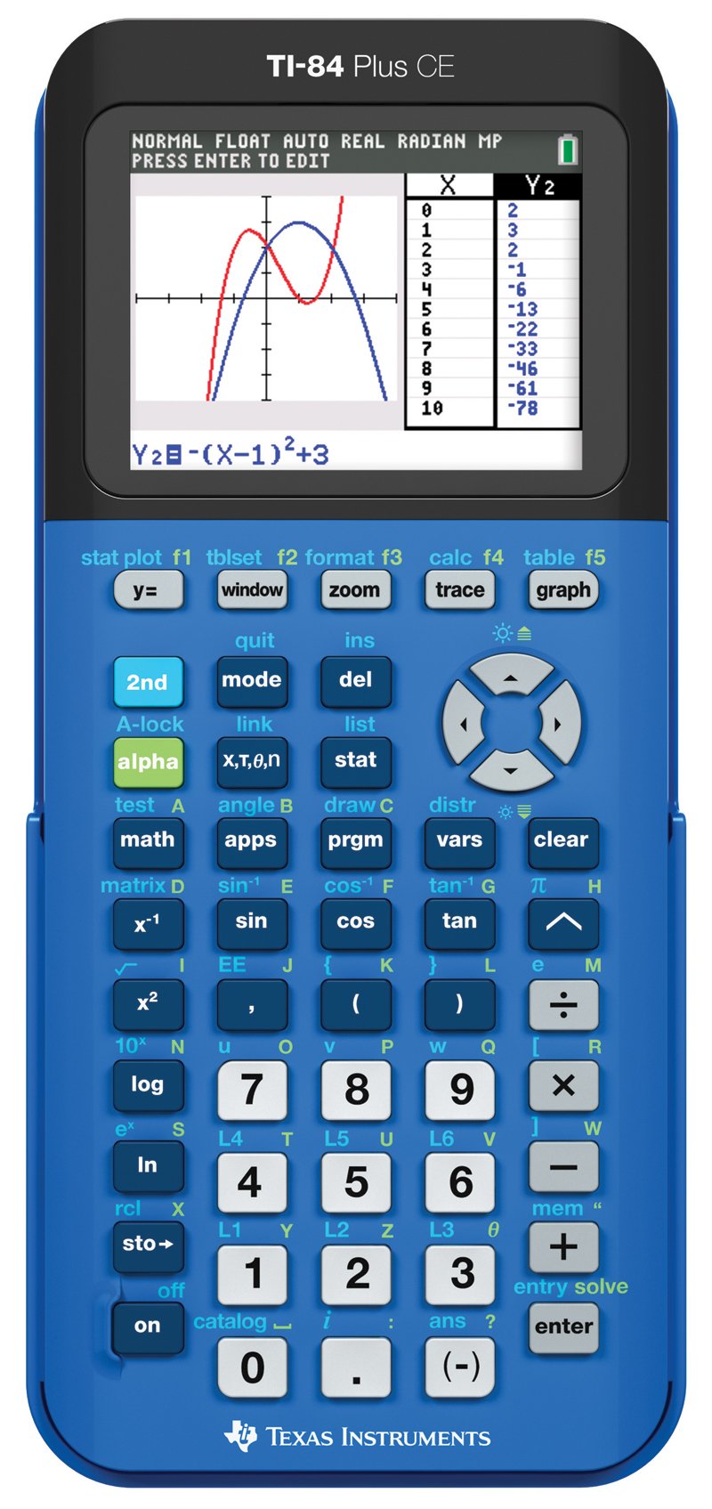 Texas Instruments TI-84 Plus CE Graphing Calculator (True Blue)
