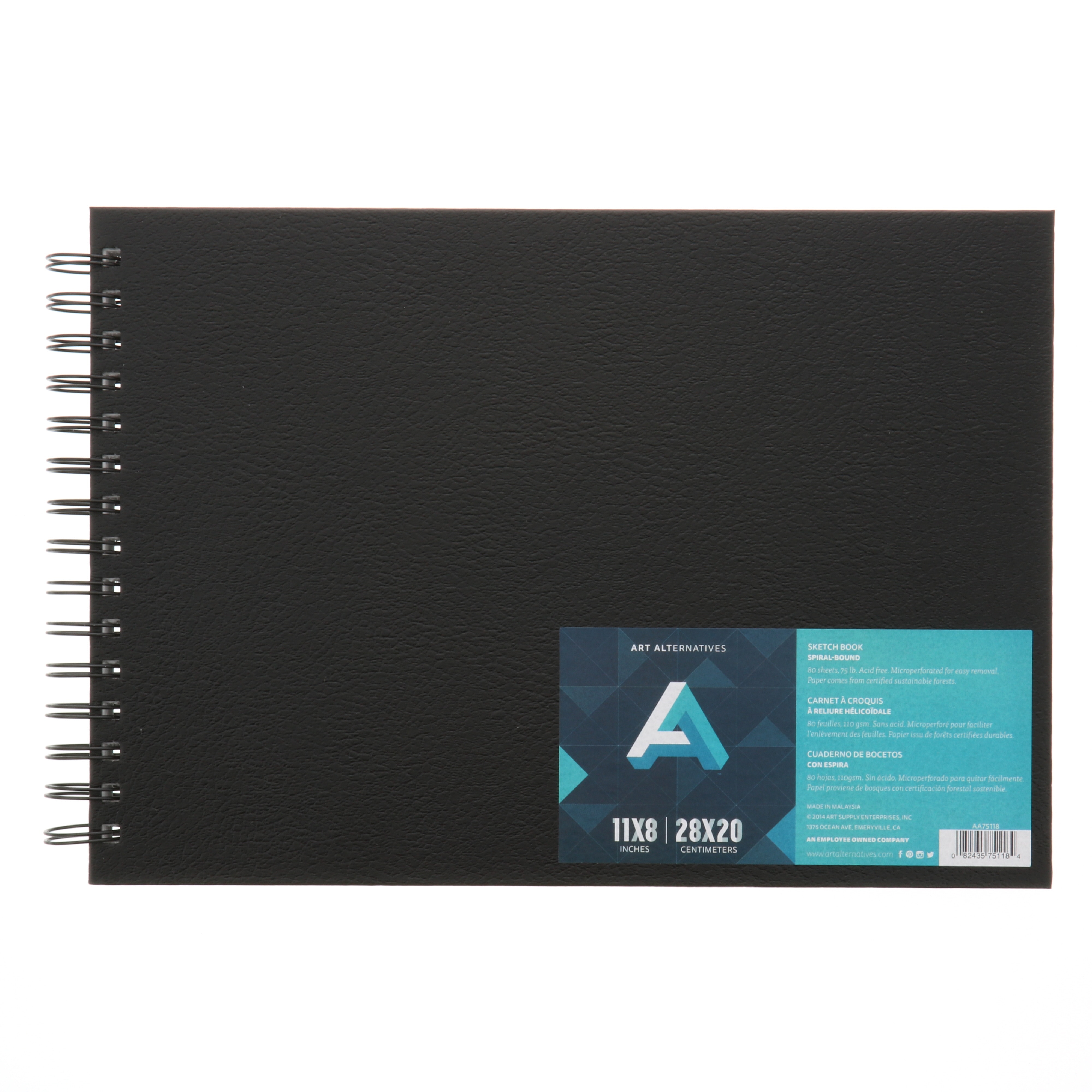 Art Alternatives Spiral-Bound Sketch Book, 11" x 8", Landscape