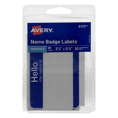 Avery Selfadhesive 2" x 3" Name Badge Labels 25 Badges