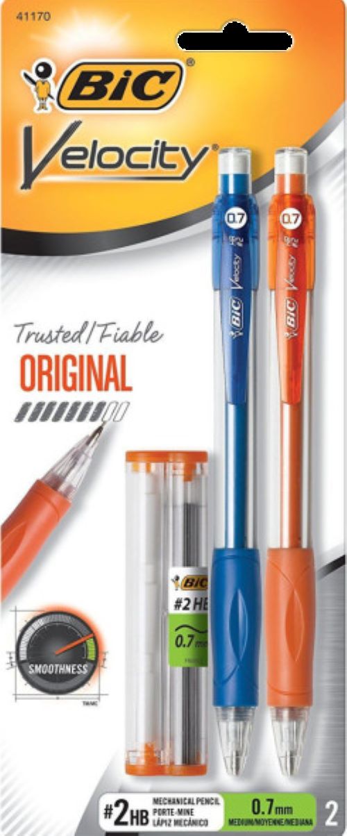 BIC Velocity Mechanical Pencil 0.7mm Medium 2Pack