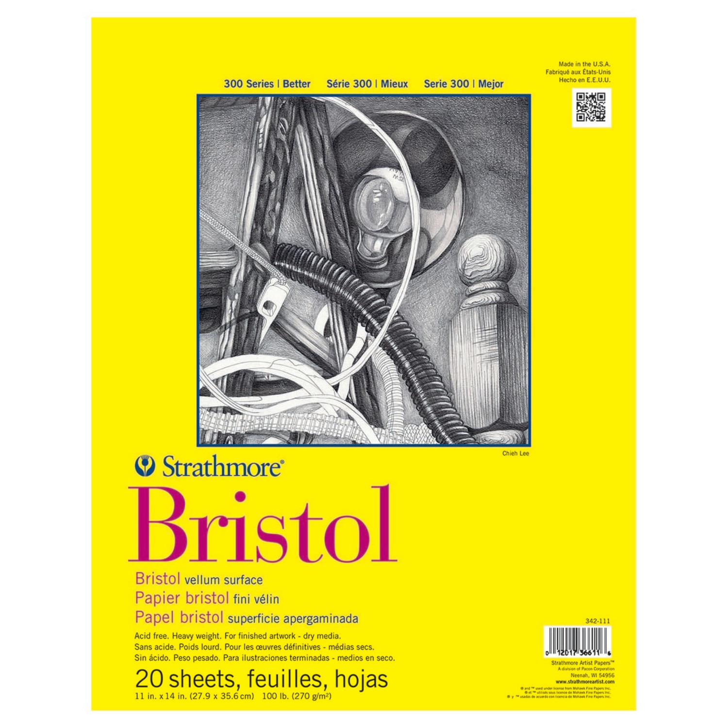 Strathmore 300 Series Bristol Pad - 11" x 14" Vellum 20 Sheets