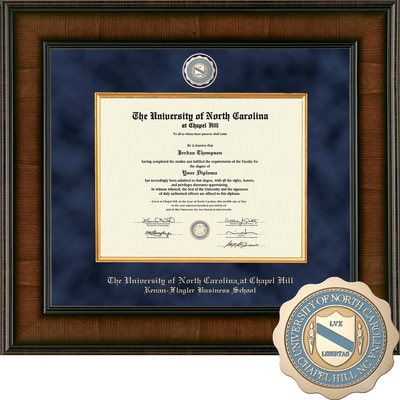 Church Hill Classics 11.5" x 14" Presidential Walnut Kenan-Flagler Business School Diploma Frame