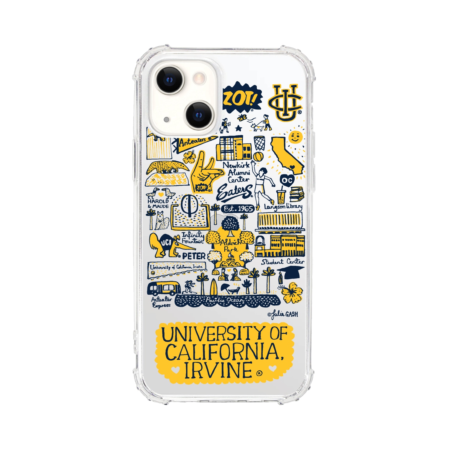 University of California-Irvine, Tough Edge Phone Case, Julia Gash Cityscape - iPhone 14 Plus