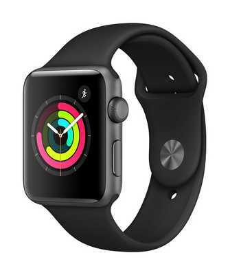 Apple Watch Series 3 GPS  42mm Space Gray Aluminum Case with Black Sport Band