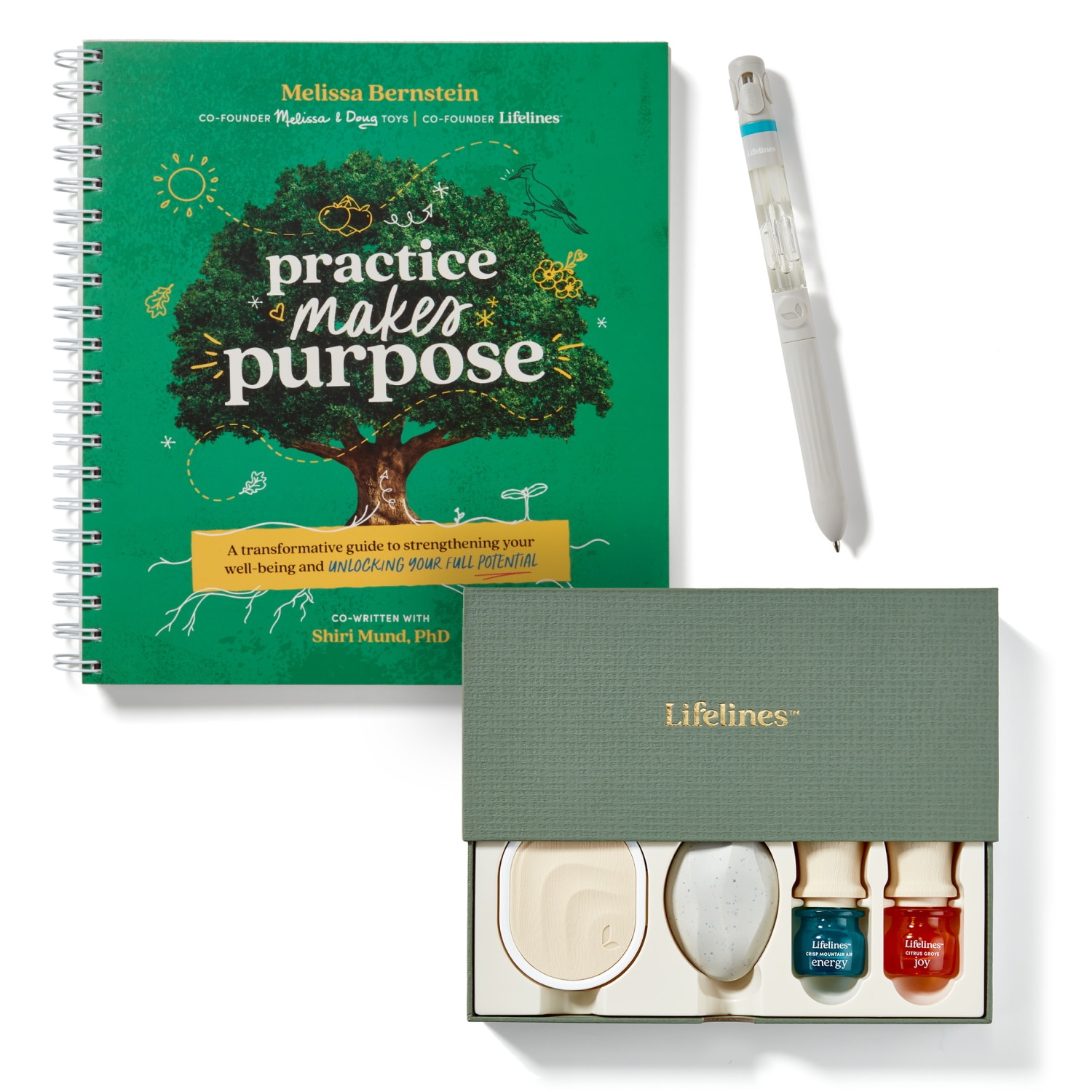 Lifelines "Unleash Your Purpose" Bundle - Gift Set, Pen Diffuser, and Practice Makes Purpose Workbook