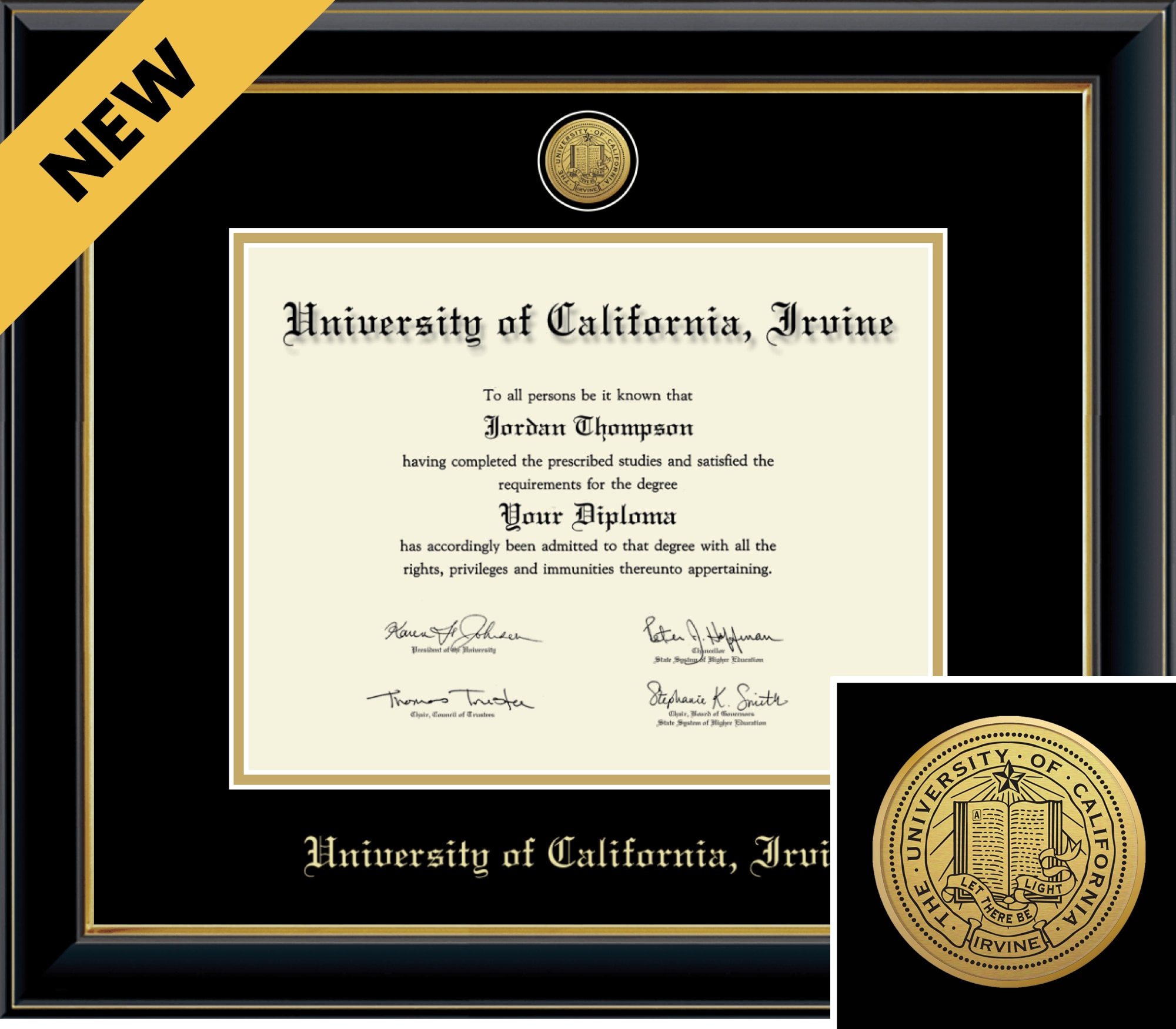 Church Hill Classics Engraved 8.5x11 Black Diploma Frame