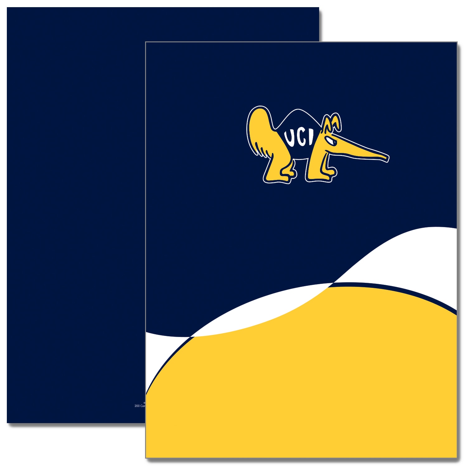 School mascot pocket folder. 9" X 12" with two interior pockets