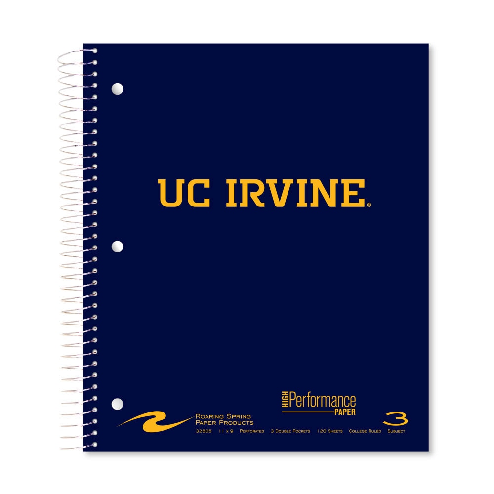 Roaring Premium 3 Subject Notebook, 8.5x11 College Ruled 20lb Paper, Pressboard Foil Cover