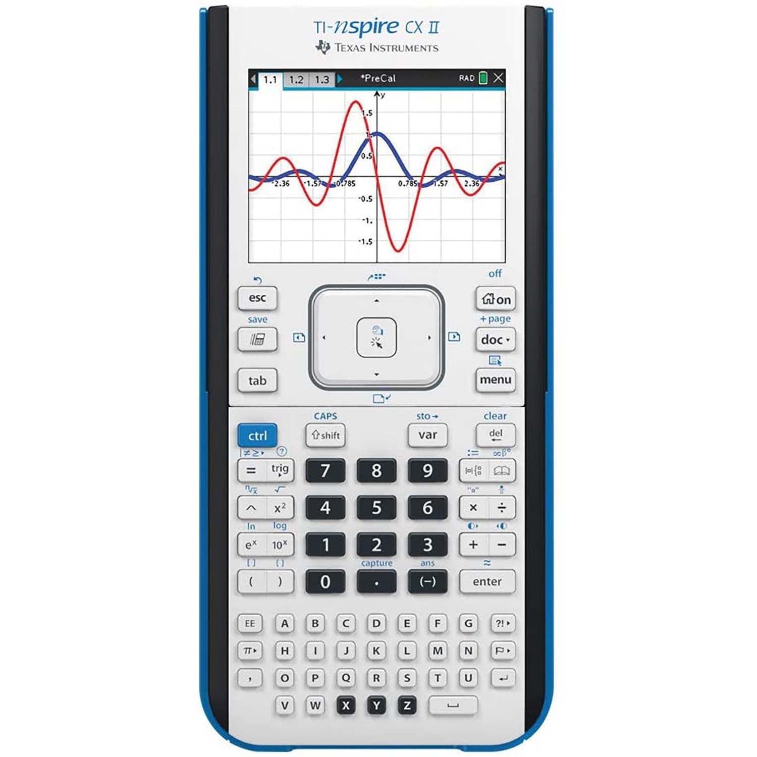 Advanced graphing handheld with Computer Algebra System (CAS) functionality, full-color display, TI Rechargeable Battery and licensed TI-Inspire CX CAS Student Software.