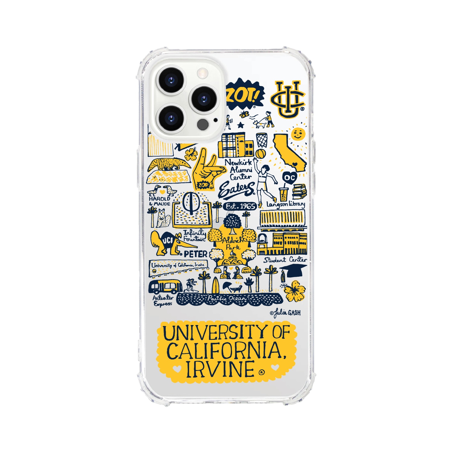 University of California-Irvine- Clear Tough Edge Phone Case, Julia Gash - iPhone 15