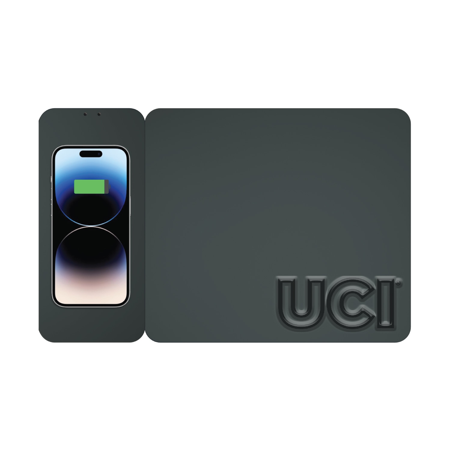 University of California-Irvine Leather Wireless Charging Mouse Pad, Black, Alumni V2