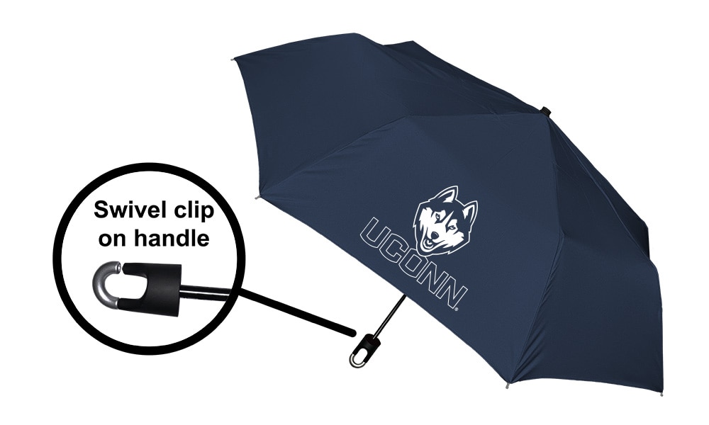 Storm Clip Mini Folding Emblematic Solid Umbrella 42" Coverage