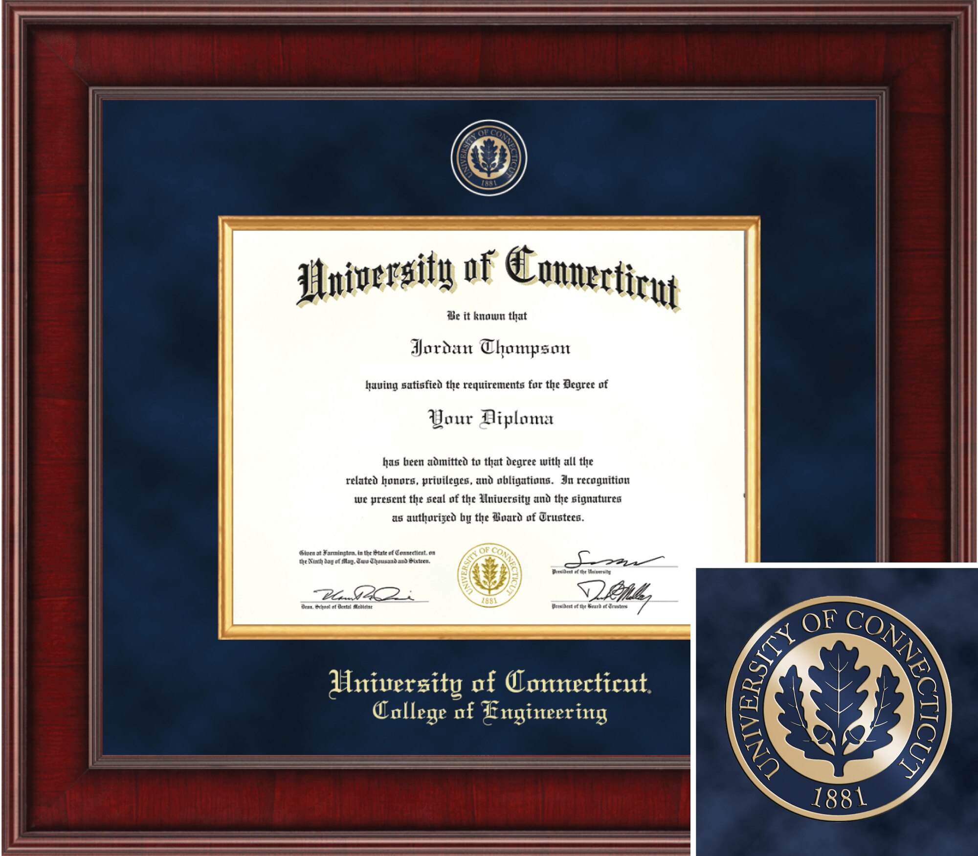 Church Hill Classics, Presidential, 8.5x11, Engineering, Diploma Frame