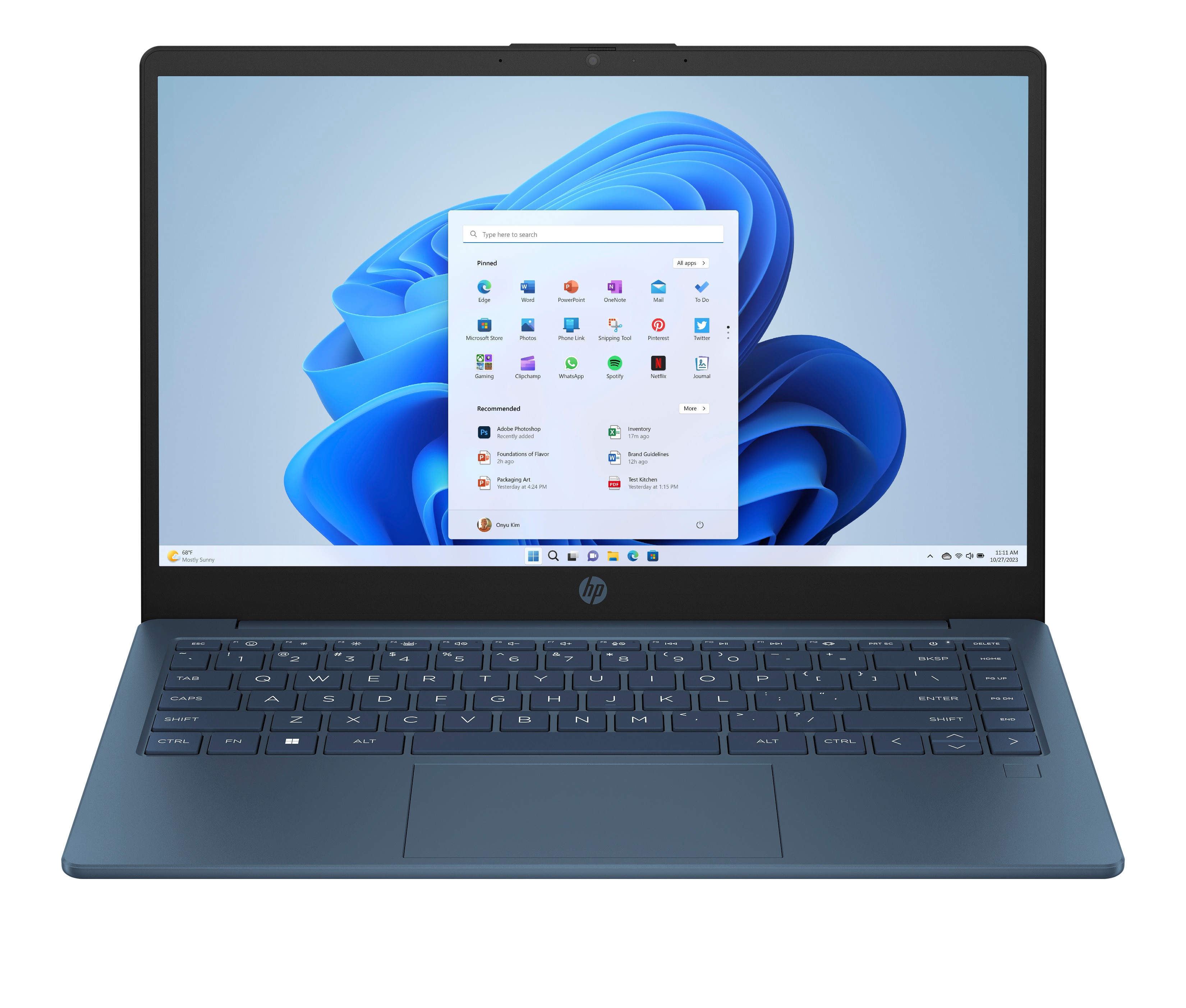 HP 14" Eco Laptop i5-1335U 8GB RAM 512GB  SSD Waterfall Blue