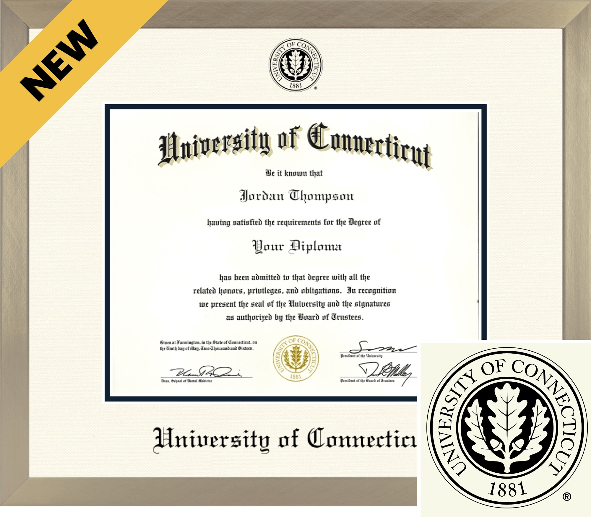 Church Hill Classics ICON 8.5x11 Gold Diploma Frame