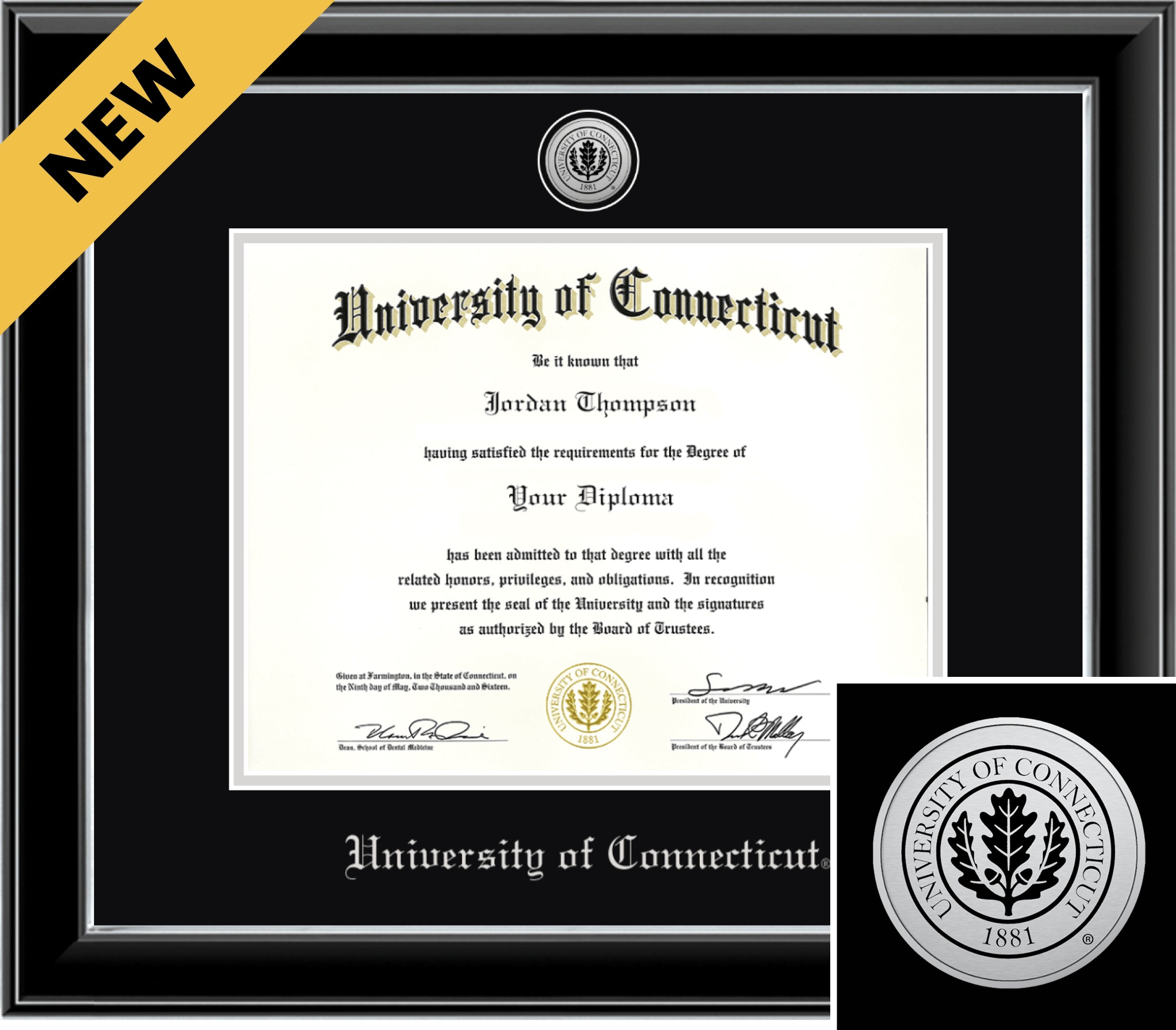 Church Hill Classics Onyx 8.5x11 Black Diploma Frame