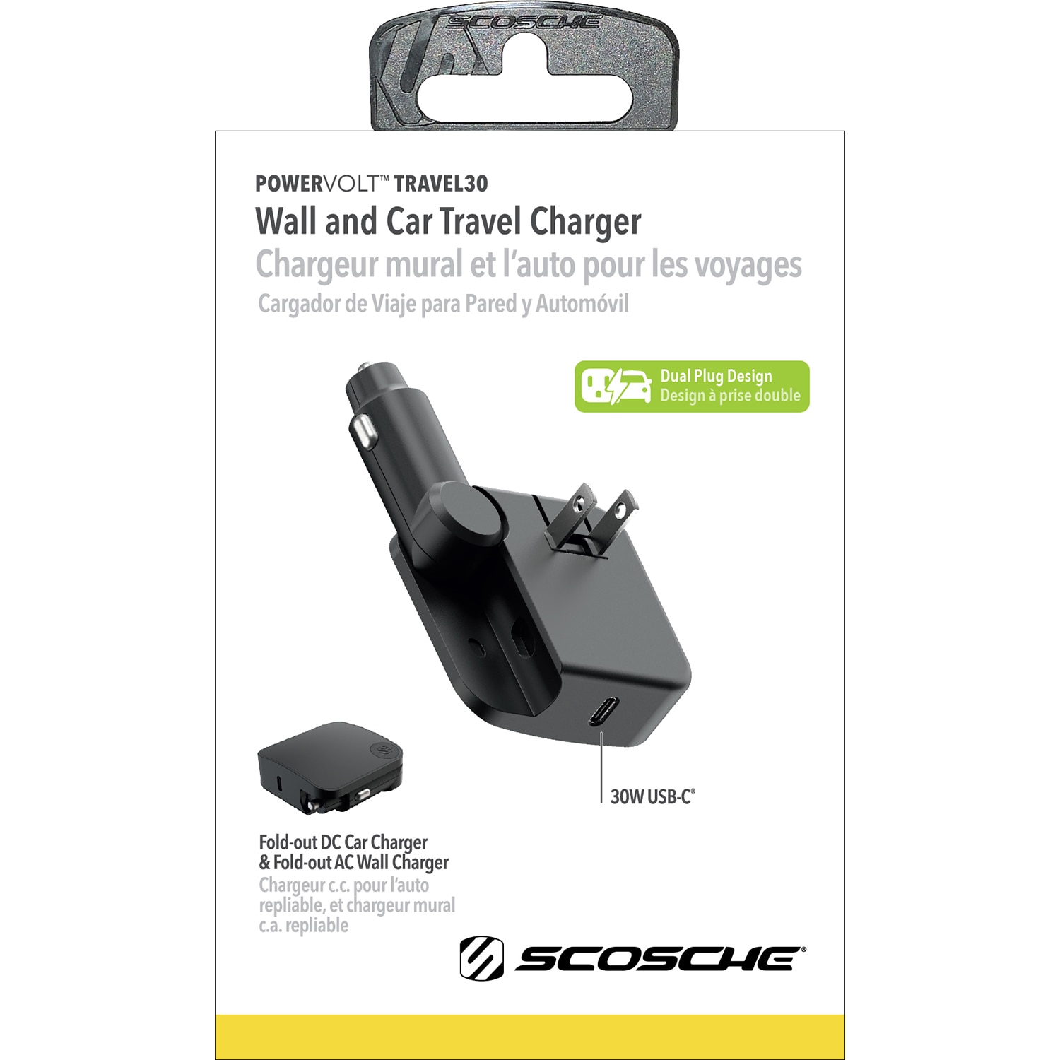 Scosche Power Delivery Car and Wall Charger 30W- Black