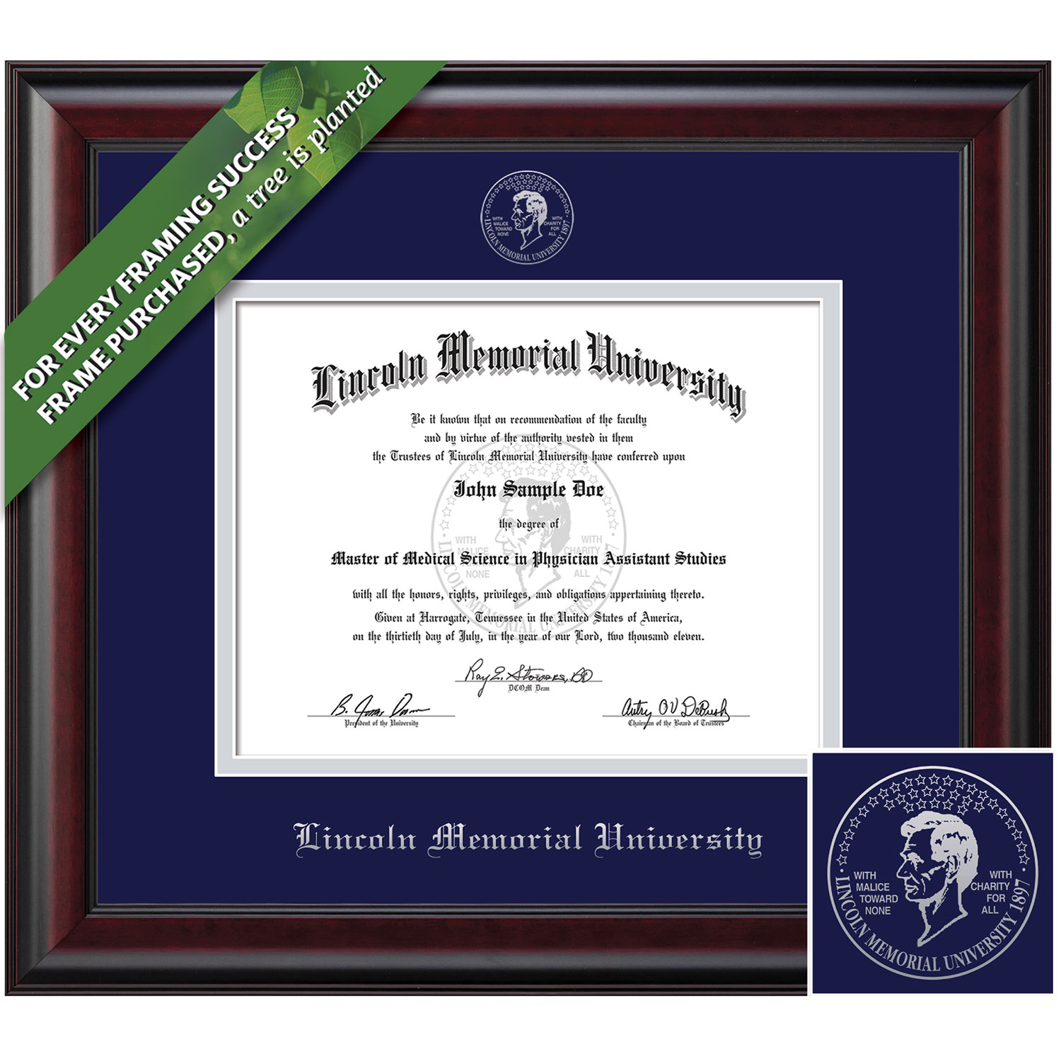 Framing Success 11 x 14 Classic Silver Embossed School Seal Doctorate Diploma Frame