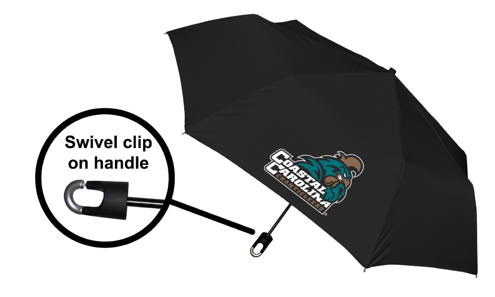 Storm Clip Mini Folding Emblematic Solid Umbrella 42" Coverage